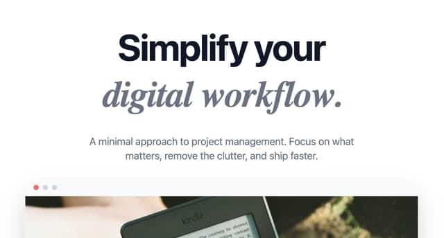 Tailwind Hero Minimal