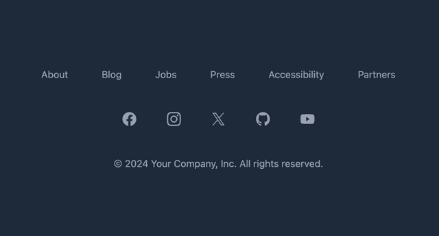 Simple centered Footer