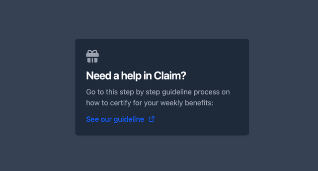 Claim Card with link