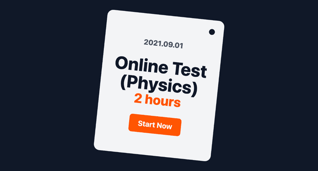 Online Test (Physics) Card