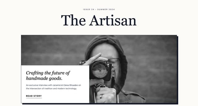 Minimal Artisan Hero Section