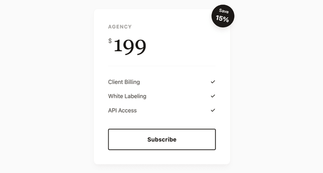 Elegant Minimal Pricing Card