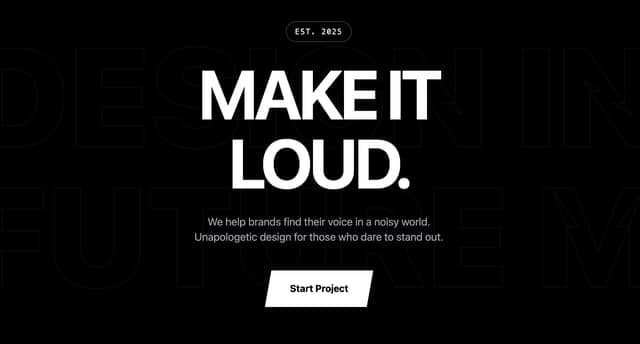 Free Creative Agency Bold Hero Section