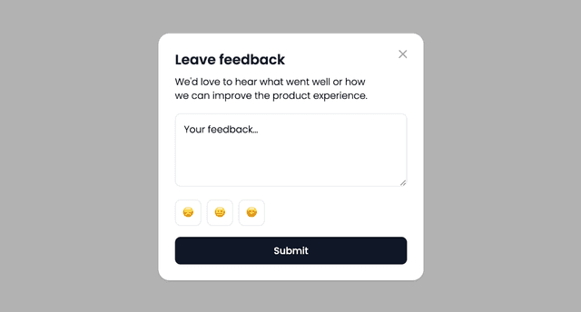 Tailwind CSS Feedback Form Modal